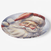 Retro Santa Claus in einem Red Hat Weihnachten Pappteller (Schrägansicht)
