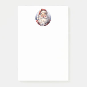 Retro Santa Claus in einem Red Hat Weihnachten Post-it Klebezettel