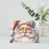 Retro Santa Claus in einem Red Hat Weihnachten Postkarte (Stehend Vorderseite)