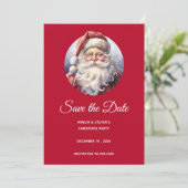 Retro Santa Claus in einem Red Hat Weihnachten Save The Date (Stehend Vorderseite)