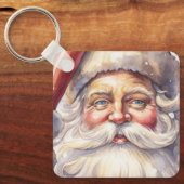 Retro Santa Claus in einem Red Hat Weihnachten Schlüsselanhänger (Vorderseite)