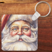 Retro Santa Claus in einem Red Hat Weihnachten Schlüsselanhänger (Rückseite)