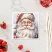 Retro Santa Claus in einem Red Hat Weihnachten Serviette (Beispiel)