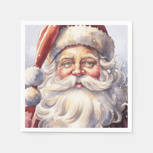 Retro Santa Claus in einem Red Hat Weihnachten Serviette (Vorderseite)
