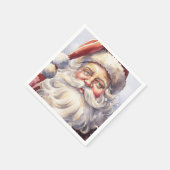 Retro Santa Claus in einem Red Hat Weihnachten Serviette (Ecke)