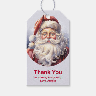 Retro Santa Claus in einem Red Hat Weihnachten Vie Geschenkanhänger