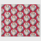 Retro Santa Claus in einem Red Hat Weihnachtsmuste Geschenkpapier (Flach)