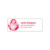 Retro Santa Claus in einer Weihnachts-Hat-Adresse Permastempel (Design)