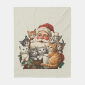 Retro Santa Claus & Kittens Christmas Winter 90s Fleecedecke (Vorderseite)