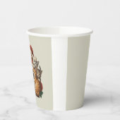 Retro Santa Claus & Kittens Christmas Winter 90s Pappbecher (Links)