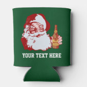 Retro Santa Claus mit Bierweihnachtsgebäck Dosenkühler (Rückseite)