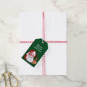 Retro Santa Claus mit Bierweihnachtsgebäck Geschenkanhänger (Mit Garn)