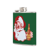 Retro Santa Claus mit einem Bierweihnachtsfest Flachmann (Links)