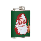 Retro Santa Claus mit einem Bierweihnachtsfest Flachmann (Rechts)