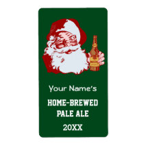 Retro Santa Claus mit einer Bierweihnachtsflasche