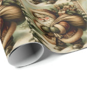 Retro Santa Claus mit Geschenken Geschenkpapier (Rolleneckpunkt)