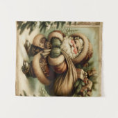 Retro Santa Claus mit Geschenken Wandteppich (Vorderseite (Horizontal))