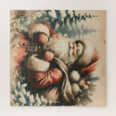Retro Santa Claus mit Ornamenten Puzzle (Horizontal)