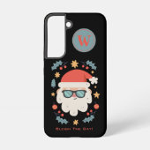Retro Santa Claus Monogram Initial Samsung Galaxy Hülle (Rückseite)