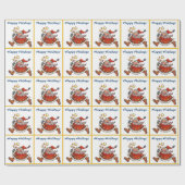 Retro Santa Claus Moon und Sterne Weihnachten Geschenkpapier (Flach)