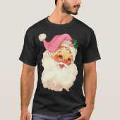 Retro Santa Claus Pink T-Shirt (Vorderseite)
