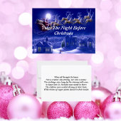 Retro Santa Claus Reindeer Blue Moon Card Karte