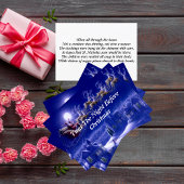 Retro Santa Claus Reindeer Blue Moon Card Karte