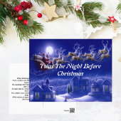 Retro Santa Claus Reindeer Blue Moon Card Postkarte