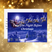 Retro Santa Claus Reindeer Blue Moon Card Postkarte