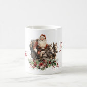Retro Santa Claus reiten Pferde und heilige Beeren Kaffeetasse (Mittel)