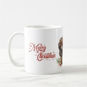 Retro Santa Claus reiten Pferde und heilige Beeren Kaffeetasse (Links)