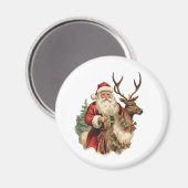 Retro Santa Claus Reitstall Magnet (Vorderseite/Rückseite)