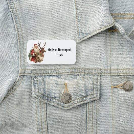 Retro Santa Claus Reitstall Namensschild (Beispiel)