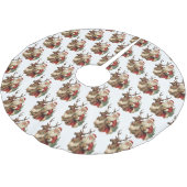 Retro Santa Claus Reitstall Polyester Weihnachtsbaumdecke (Schrägansicht)