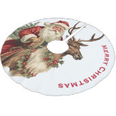 Retro Santa Claus Reitstall Polyester Weihnachtsbaumdecke (Schrägansicht)