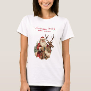 Retro Santa Claus Reitstall T-Shirt