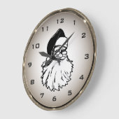 Retro Santa Claus Round Wall Clock Große Wanduhr (Winkel)