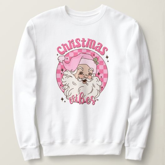 Retro Santa Claus Sweatshirt Christmas Vibes (Design vorne)