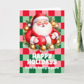 Retro Santa Claus Tartan Karierte Weihnachten (Vorderseite)