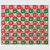 Retro Santa Claus Tartan Karierte Weihnachten Geschenkpapier (Flach)