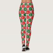Retro Santa Claus Tartan Karierte Weihnachten Leggings (Rückseite)