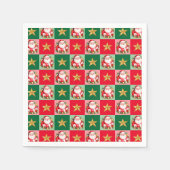 Retro Santa Claus Tartan Karierte Weihnachten Serviette (Vorderseite)