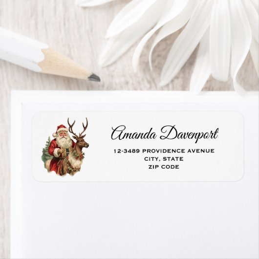 Retro Santa Claus und Reindeh Weihnachten (Insitu)