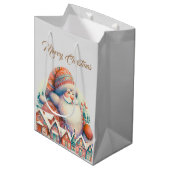 Retro Santa Claus Village Mittlere Geschenktüte (Vorderseite Schrägansicht)