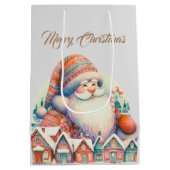 Retro Santa Claus Village Mittlere Geschenktüte (Rückseite)