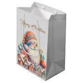 Retro Santa Claus Village Mittlere Geschenktüte (Rückseite Schrägansicht)