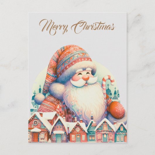 Retro Santa Claus Village Postkarte (Vorderseite)