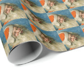 Retro Santa Claus vintage christmas Geschenkpapier (Rolleneckpunkt)