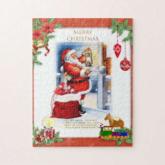 Retro Santa Claus Weihnachten für Kinder Puzzle (Vertikal)