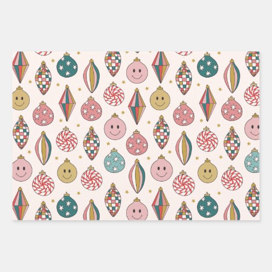 Retro Santa Claus Weihnachten Geschenkpapier Set (Vorderseite)